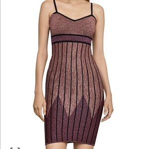BCBG MAXAZRIA Metallic Knit Body-con Dress